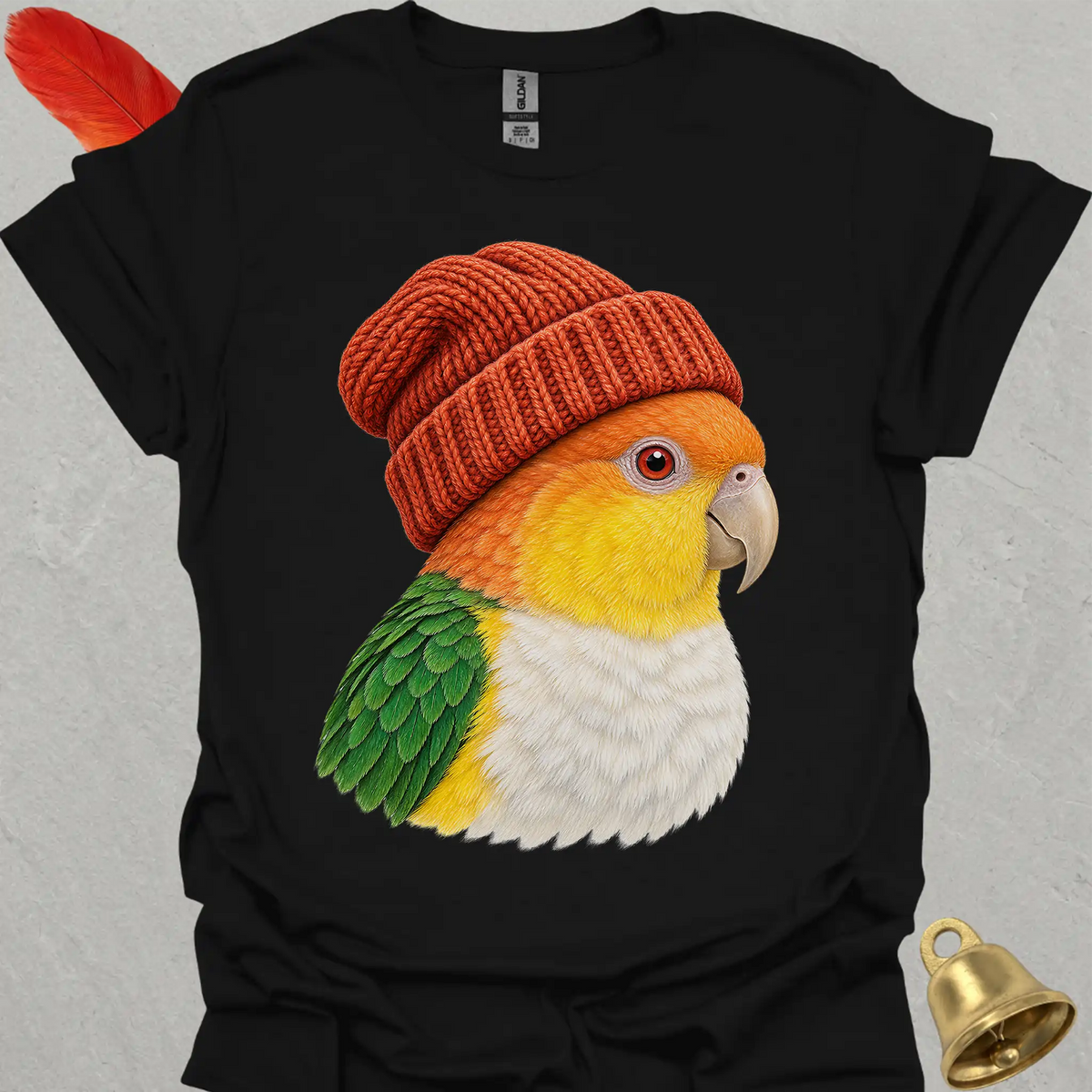 White-Bellied Caique Beanie T-Shirt