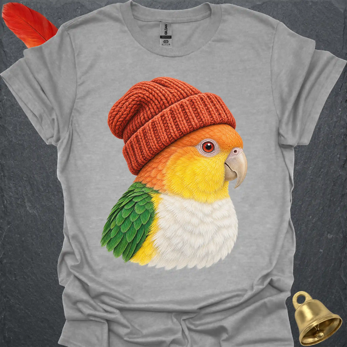 White-Bellied Caique Beanie T-Shirt