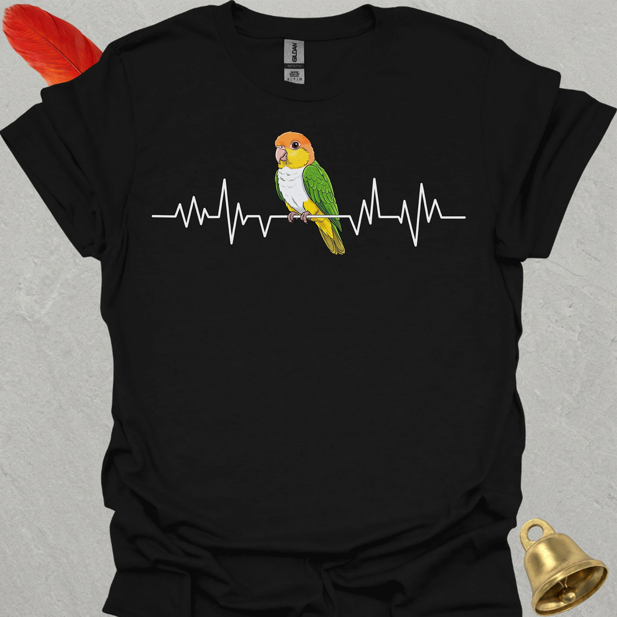 White-Bellied Caique Heartbeat T-Shirt