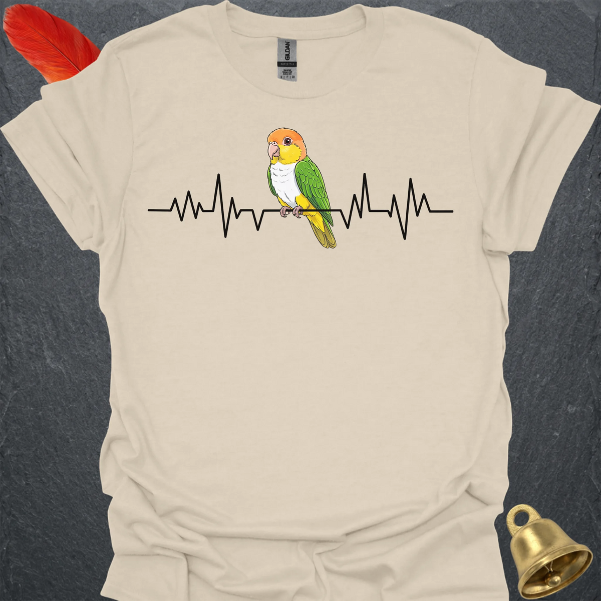 White-Bellied Caique Heartbeat T-Shirt