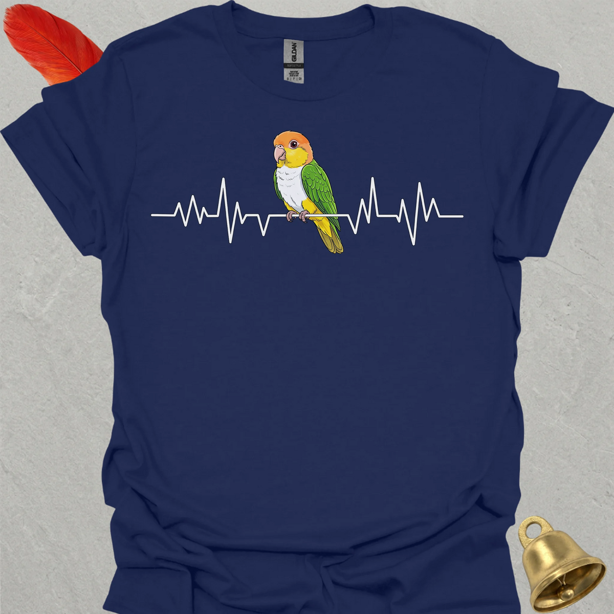 White-Bellied Caique Heartbeat T-Shirt