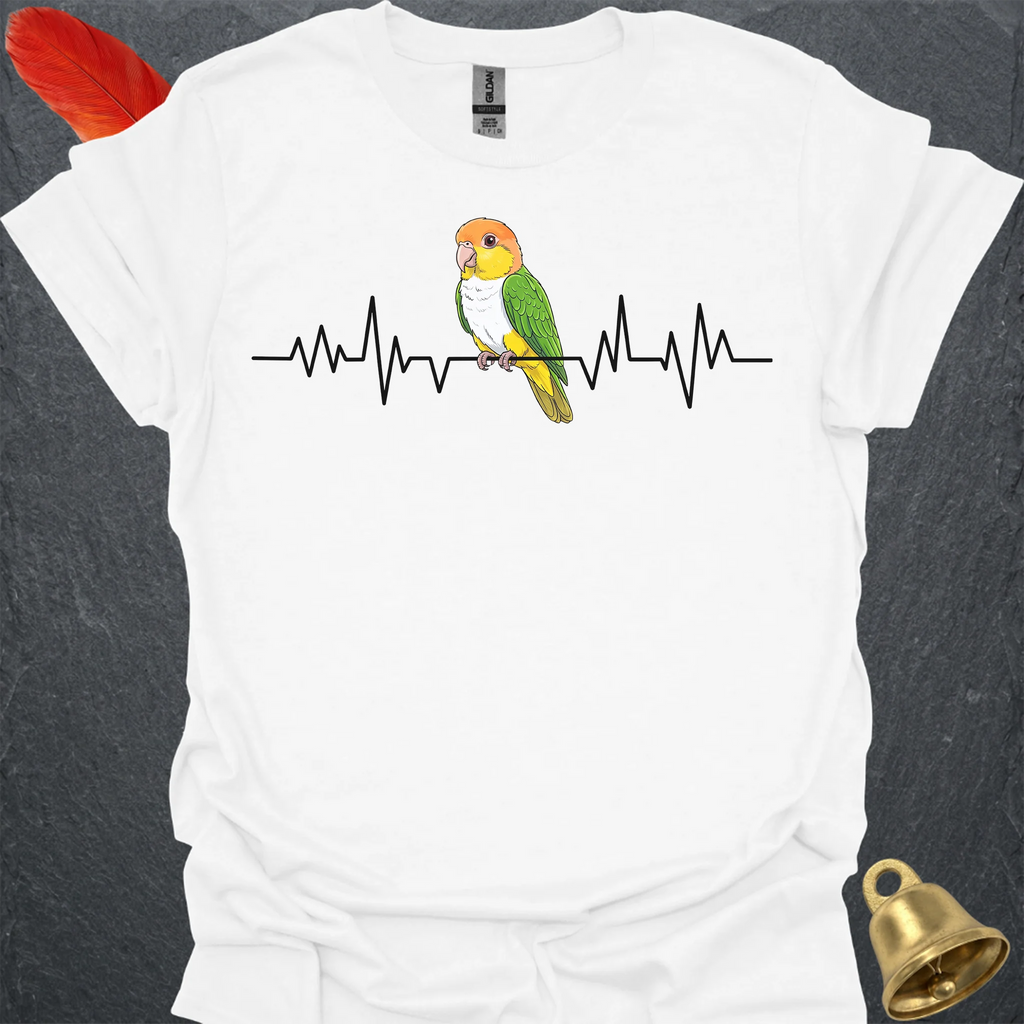 White-Bellied Caique Heartbeat T-Shirt