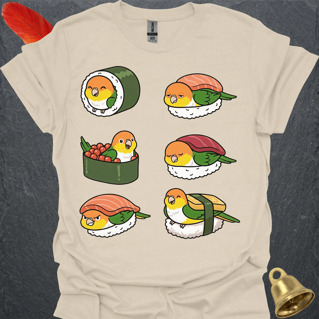 White-Bellied Caique Sushi T-Shirt