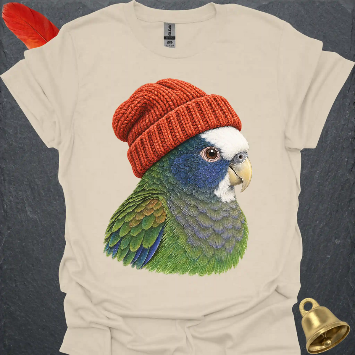 White-Capped Pionus Beanie T-Shirt