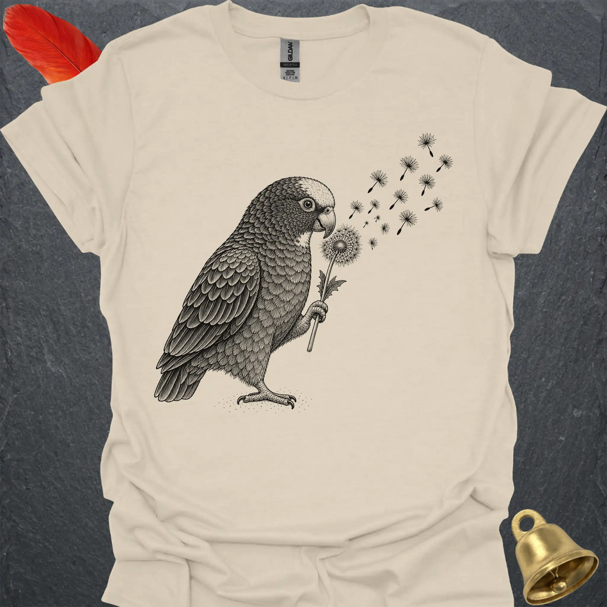 White-capped Pionus Blowing Wishes T-Shirt