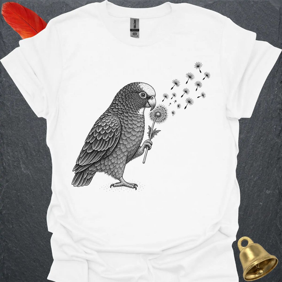 White-capped Pionus Blowing Wishes T-Shirt