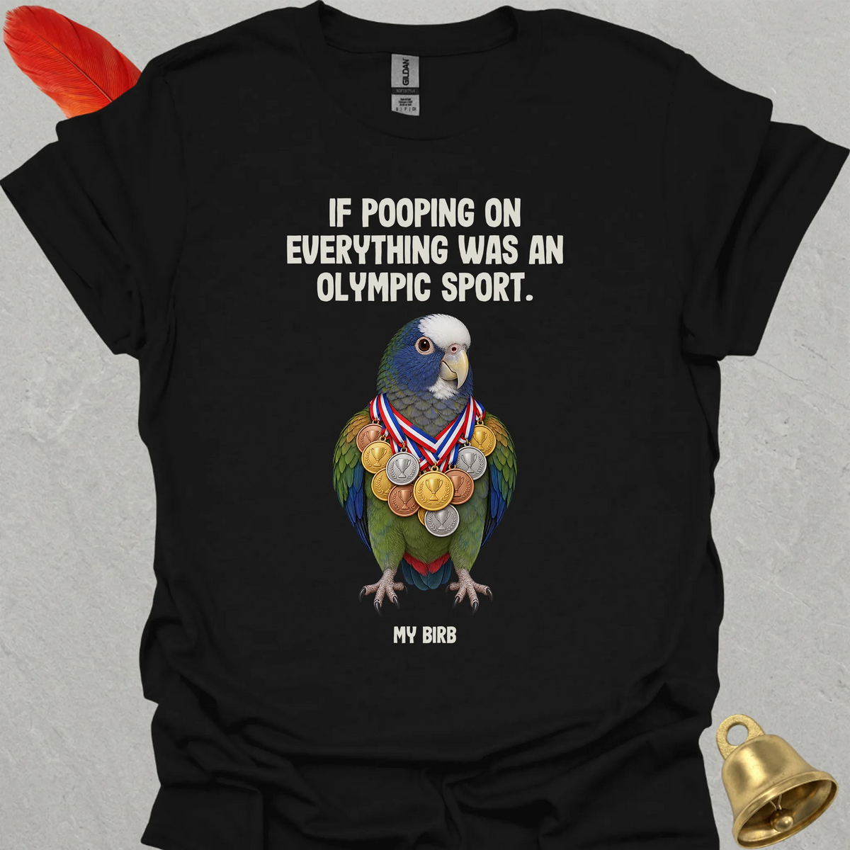 White-Capped Pionus Olympic Pooper T-Shirt