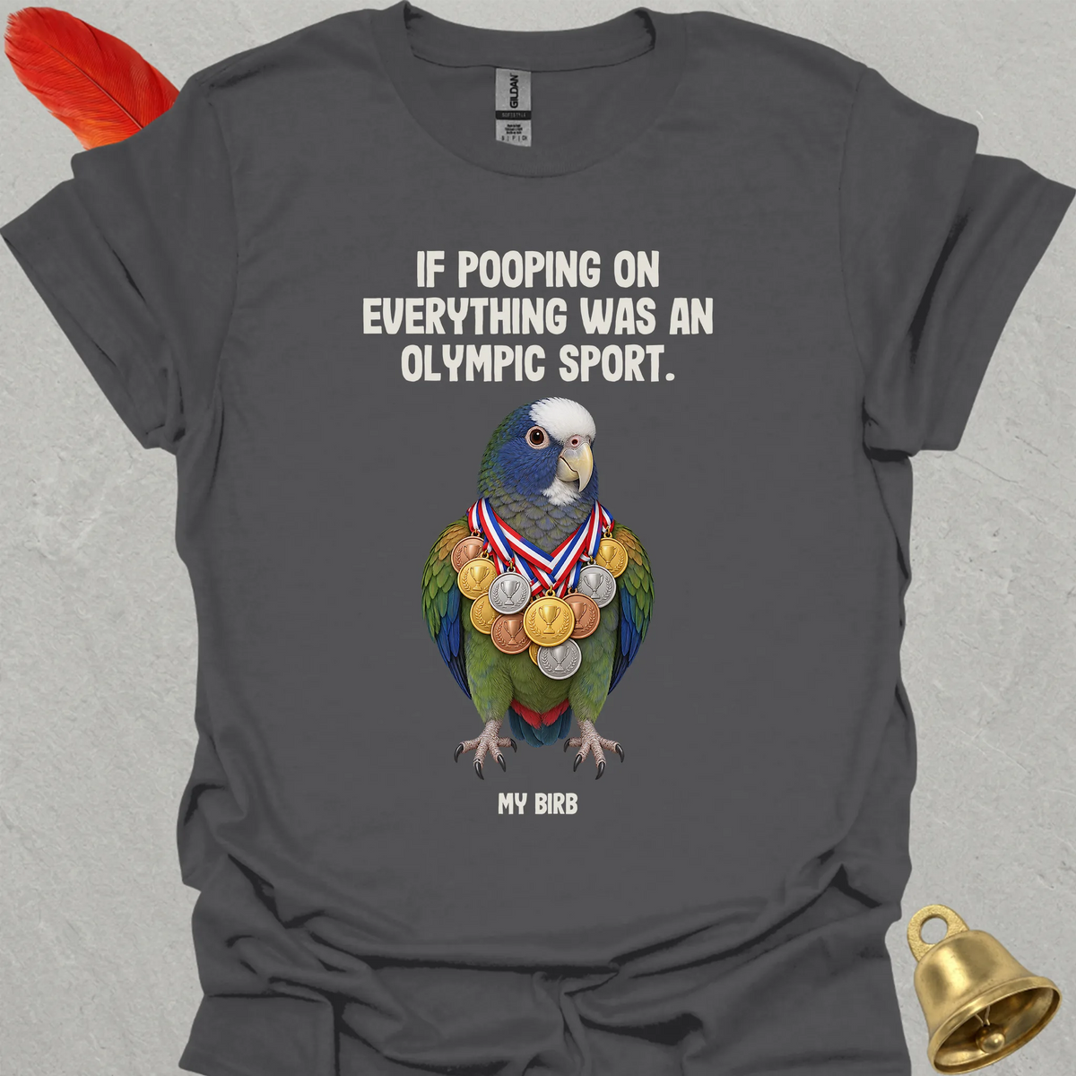 White-Capped Pionus Olympic Pooper T-Shirt