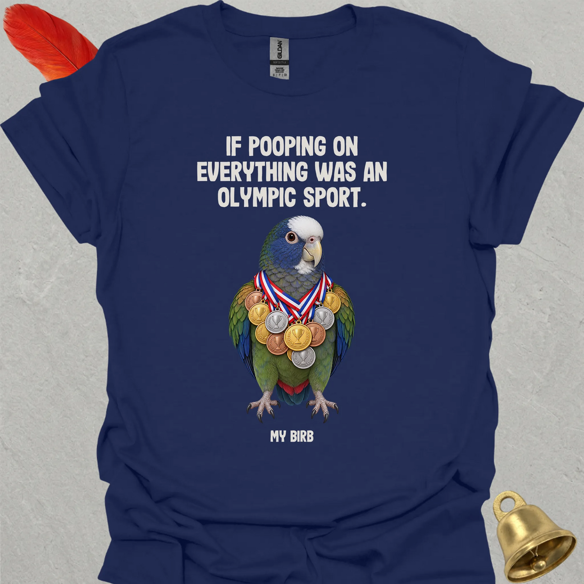White-Capped Pionus Olympic Pooper T-Shirt