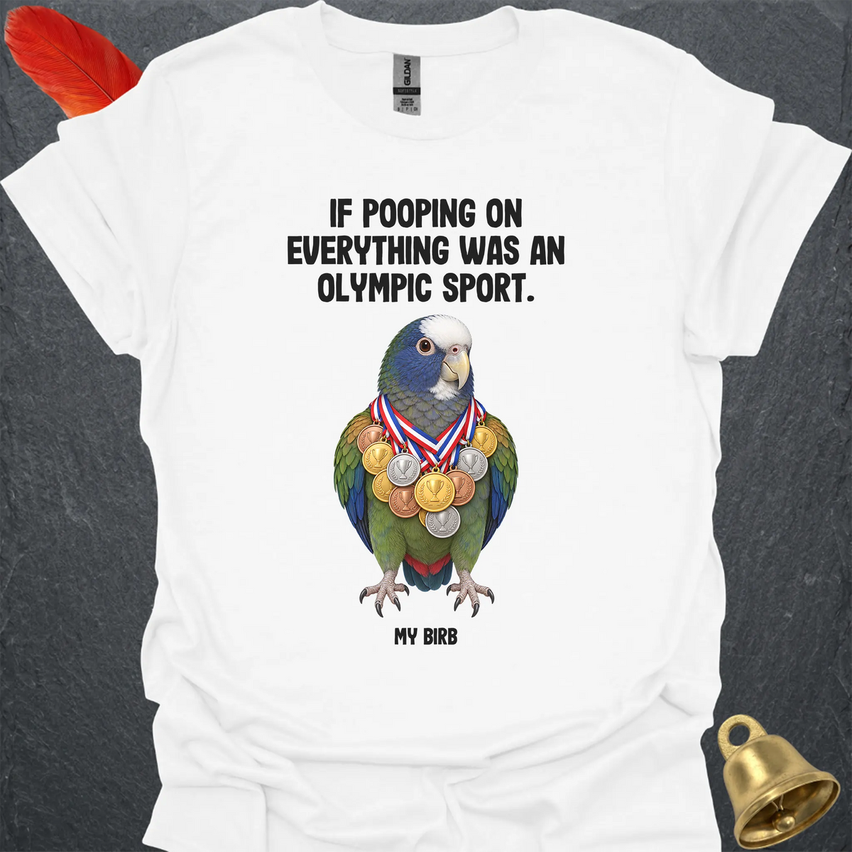 White-Capped Pionus Olympic Pooper T-Shirt
