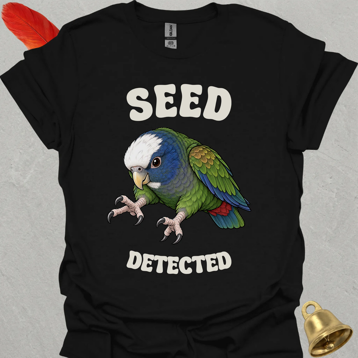 White-Capped Pionus Seed Detected T-Shirt