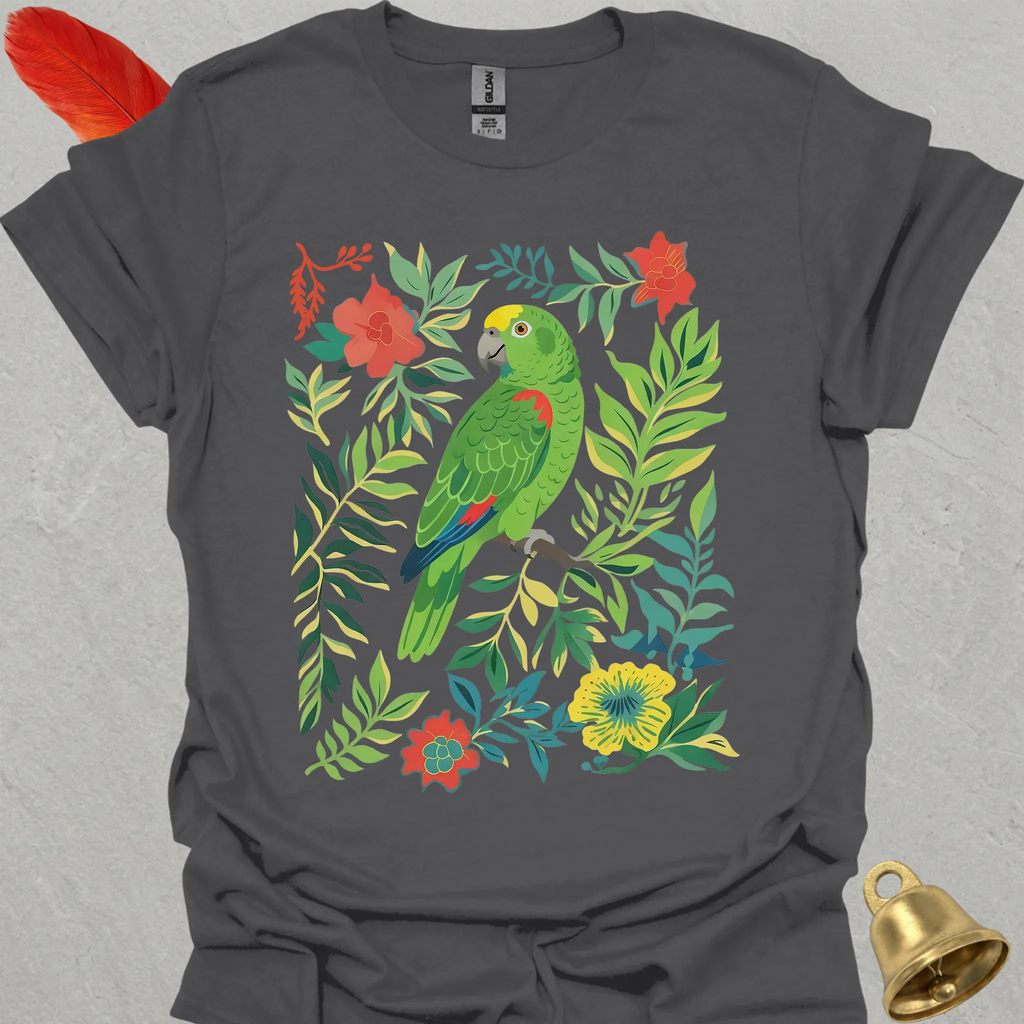 Yellow-Naped Amazon Boho Flower T-Shirt