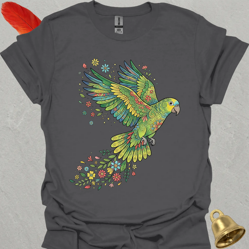 Yellow-Naped Amazon Flying Flower T-Shirt