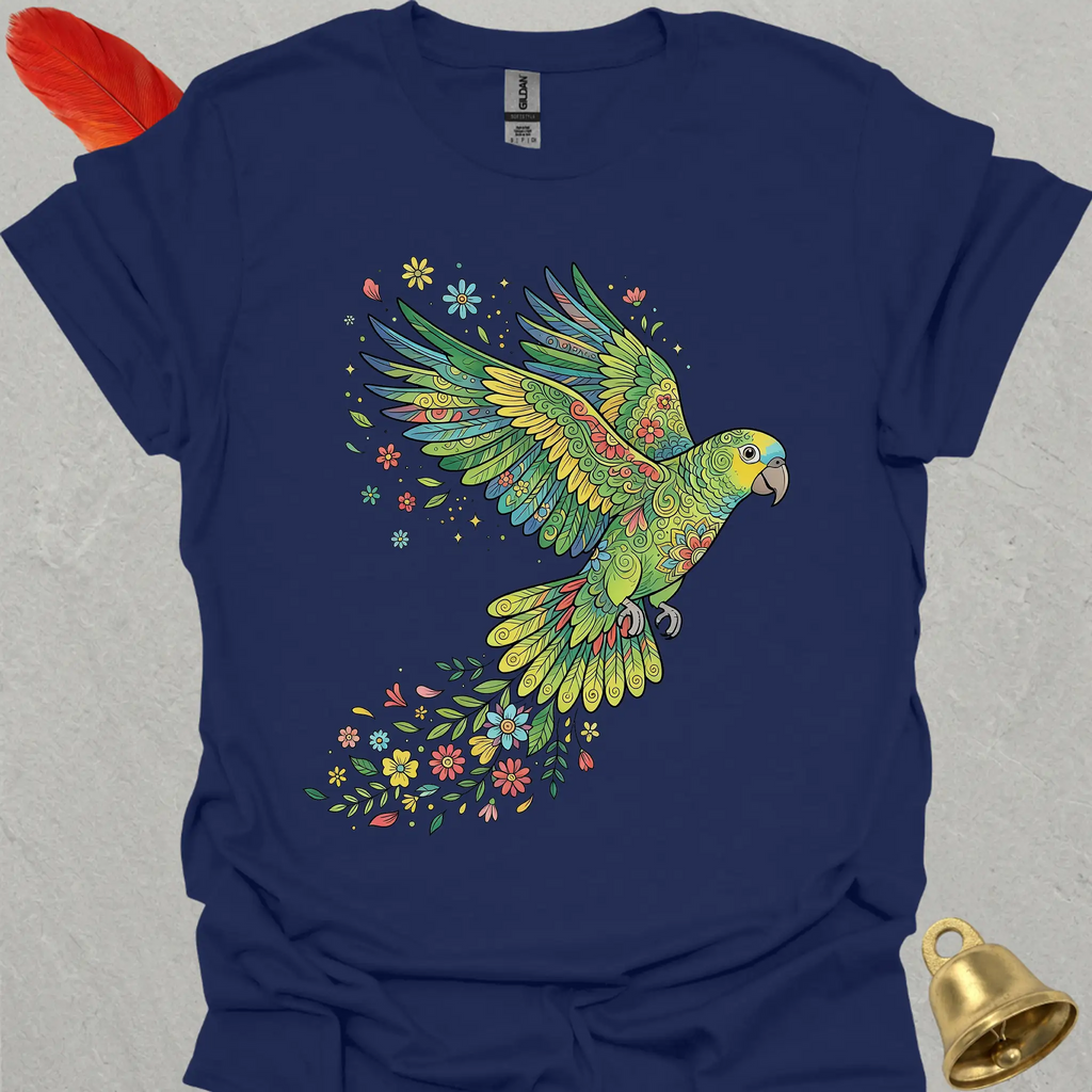 Yellow-Naped Amazon Flying Flower T-Shirt