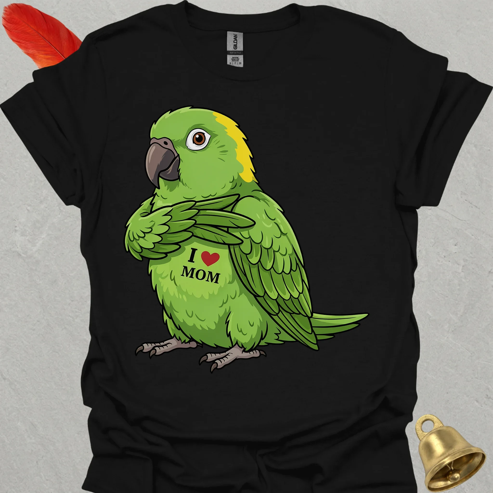 Yellow-Naped Amazon I Love Mom T-Shirt