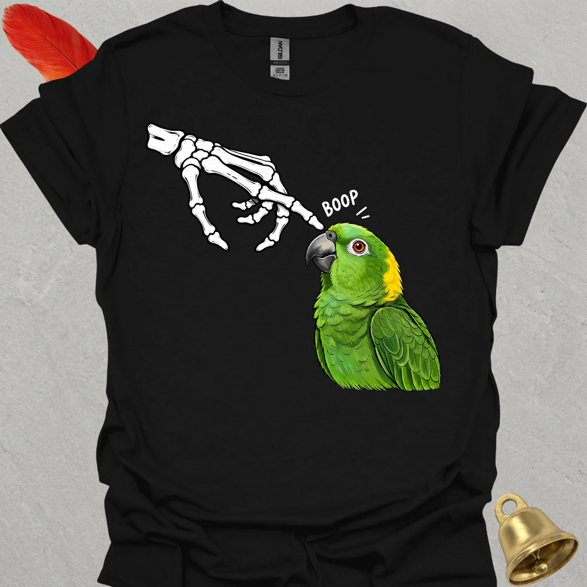 Yellow-Naped Amazon Skeleton Boop T-Shirt