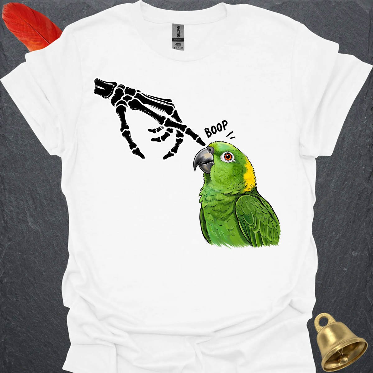 Yellow-Naped Amazon Skeleton Boop T-Shirt