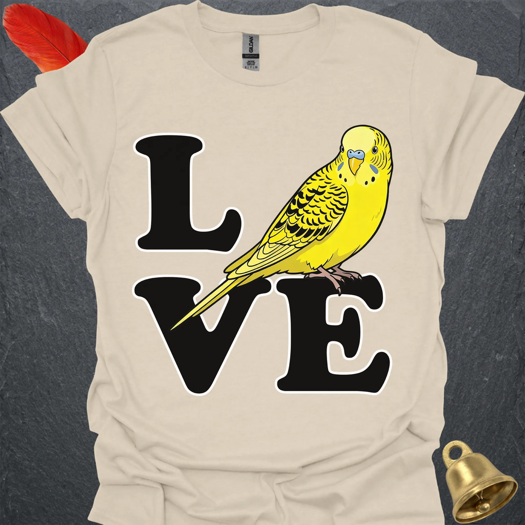 Yellow Parakeet Bird Love T-Shirt