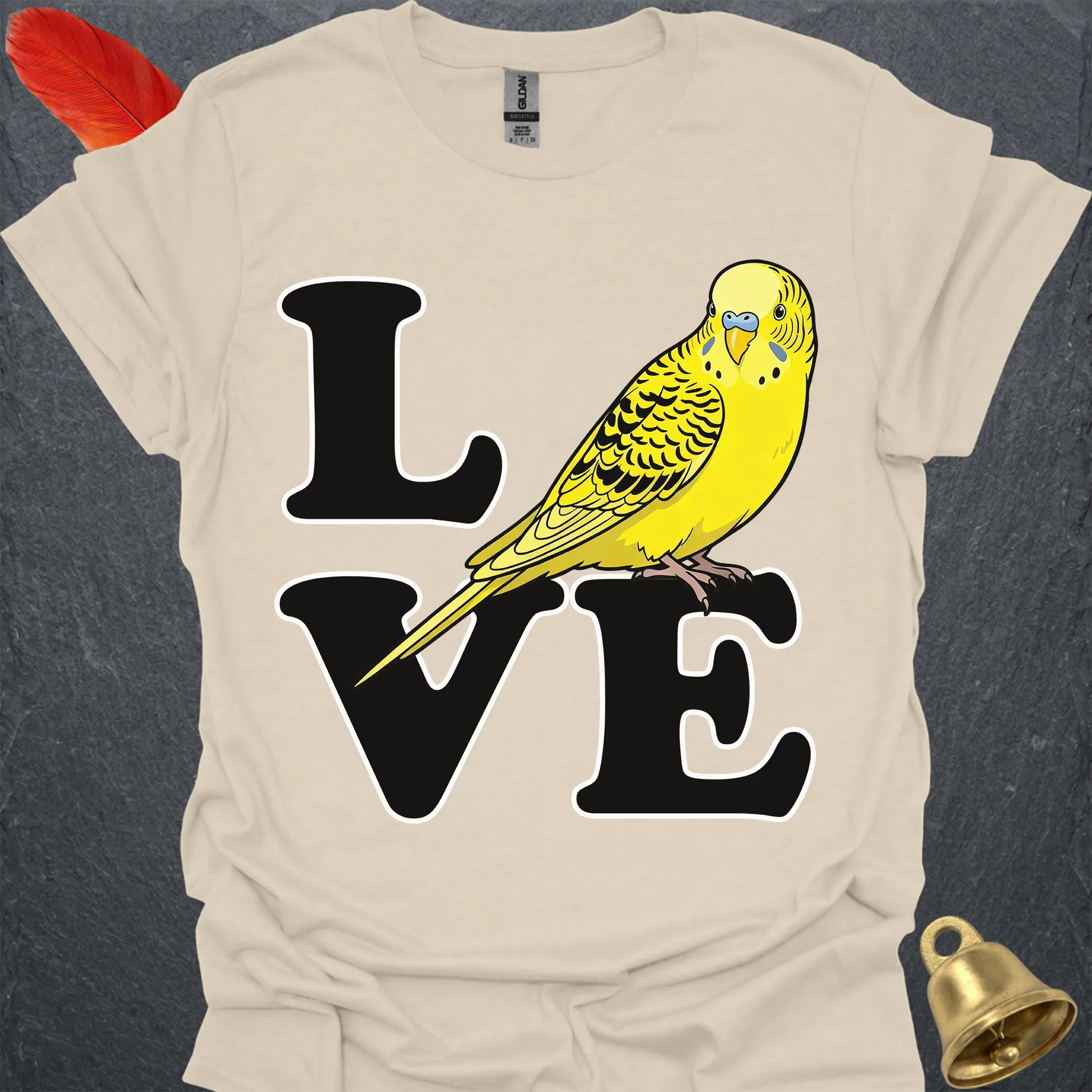 Yellow Parakeet Bird Love T-Shirt