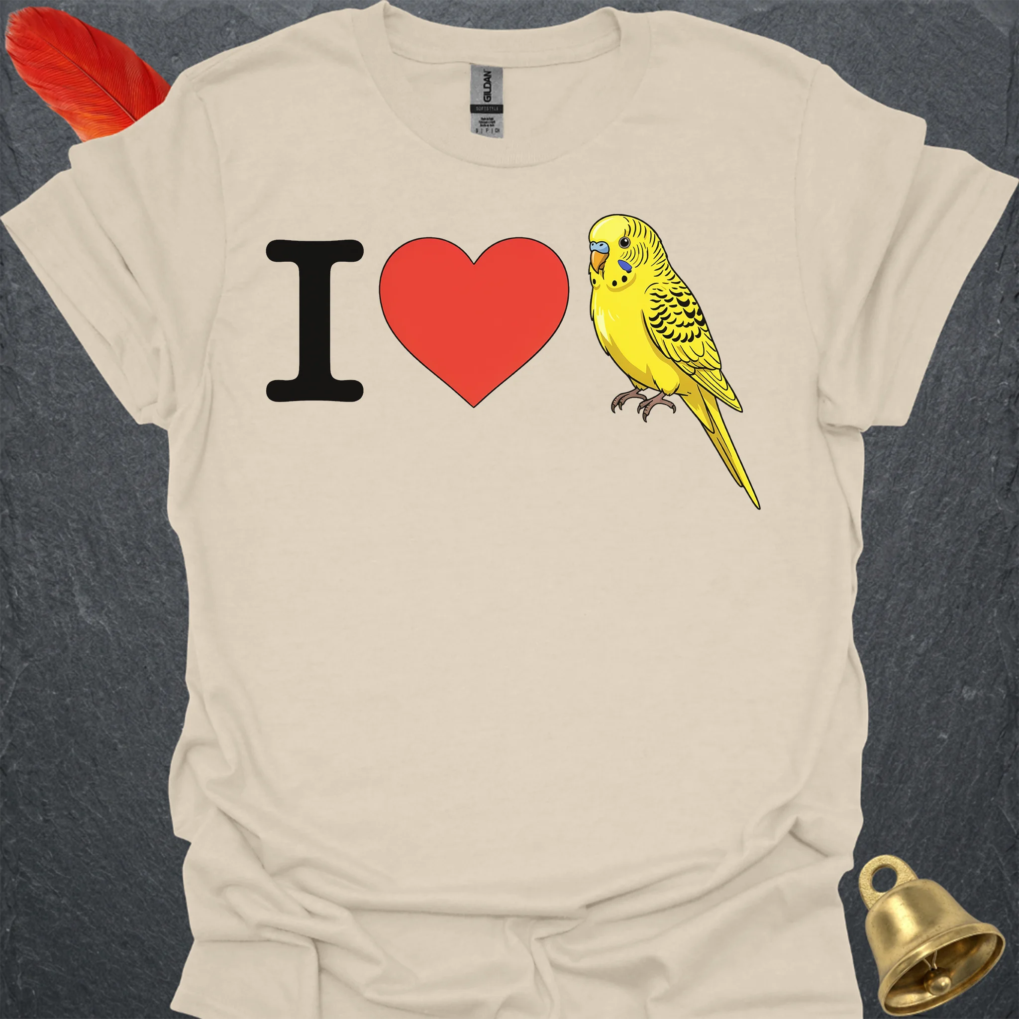 I Love Yellow Parakeet T-Shirt