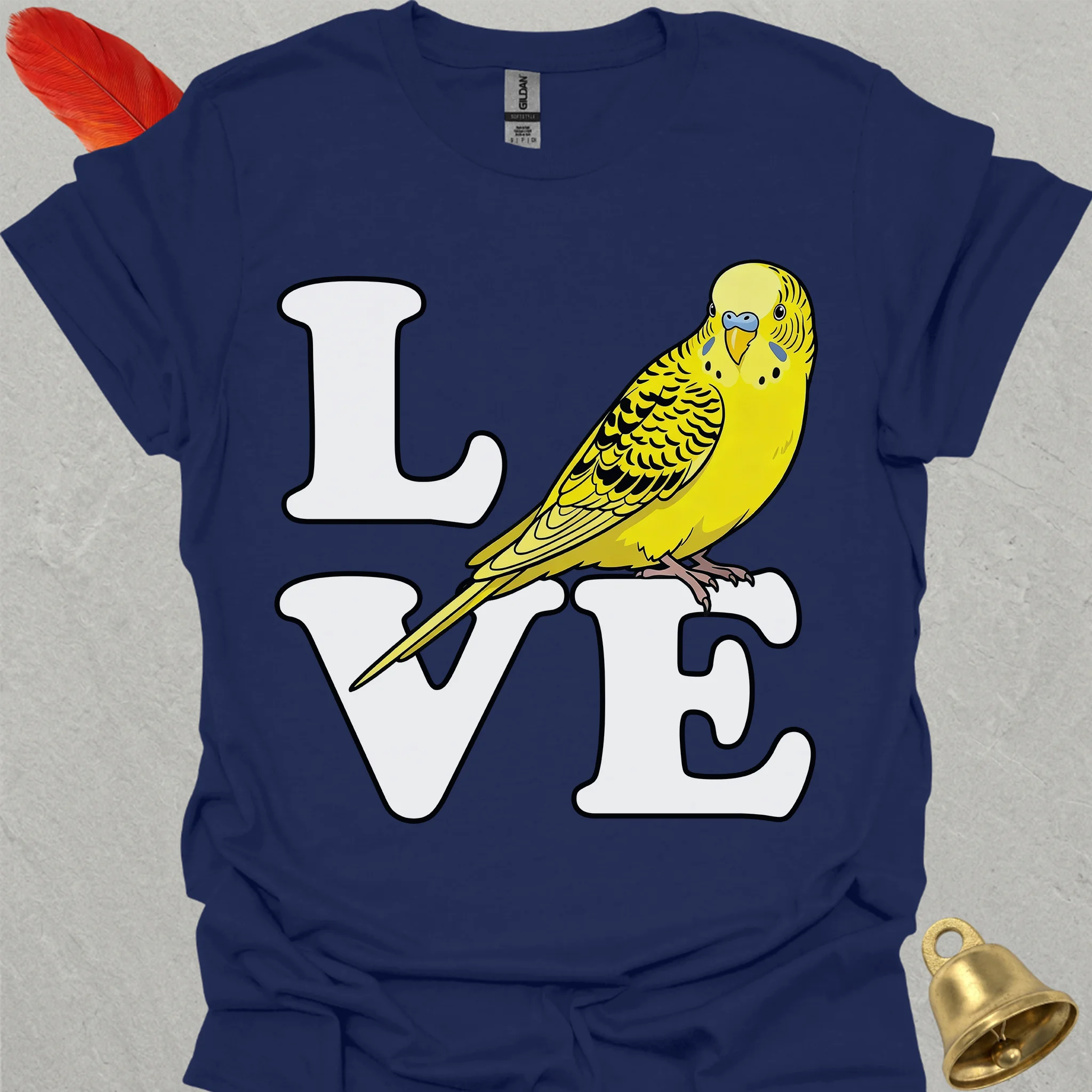 Yellow Parakeet Bird Love T-Shirt