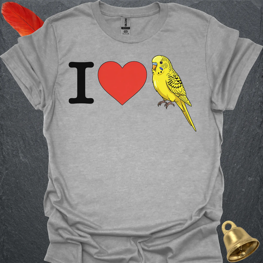 I Love Yellow Parakeet T-Shirt