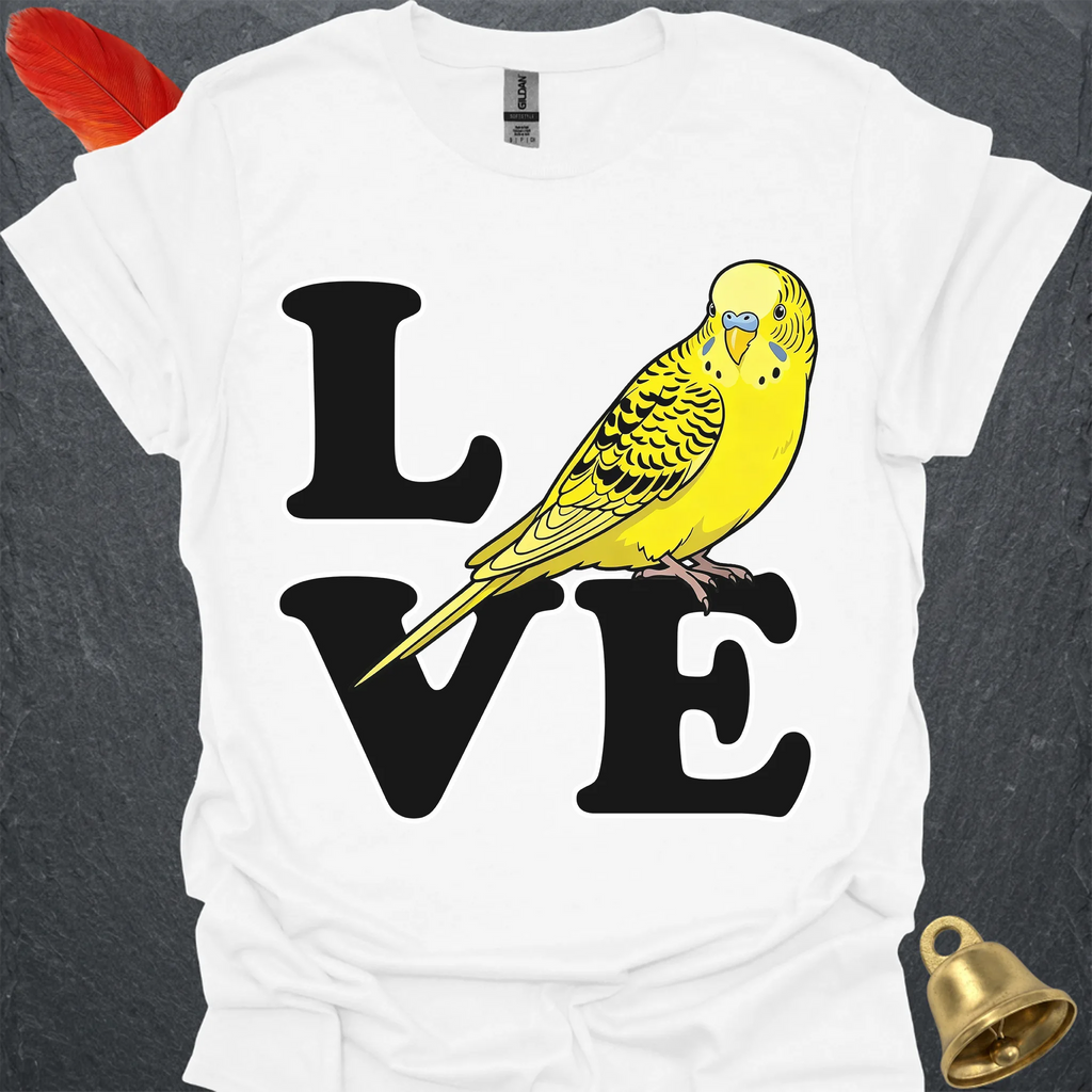 Yellow Parakeet Bird Love T-Shirt