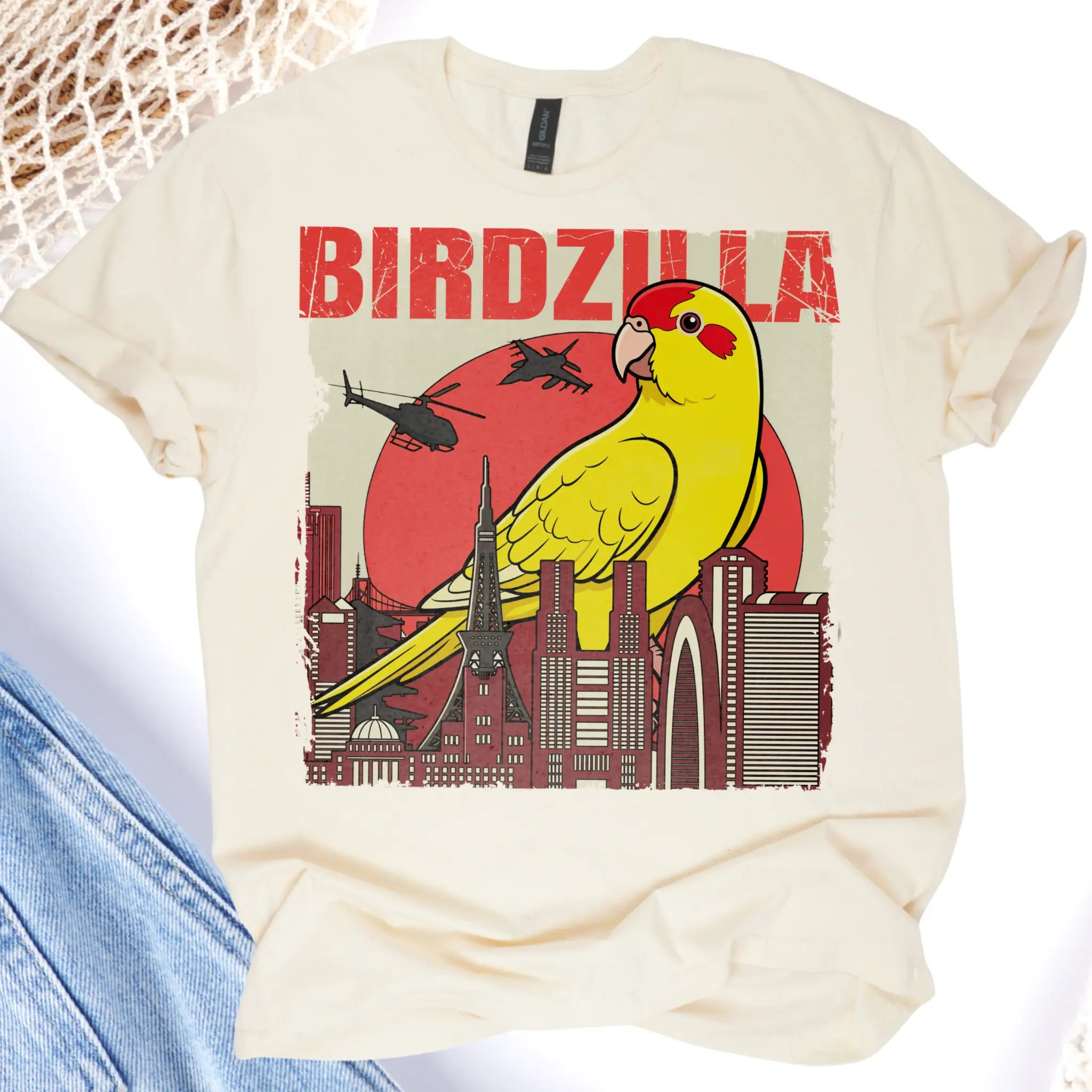 Yellow Parakeet Birdzilla T-Shirt