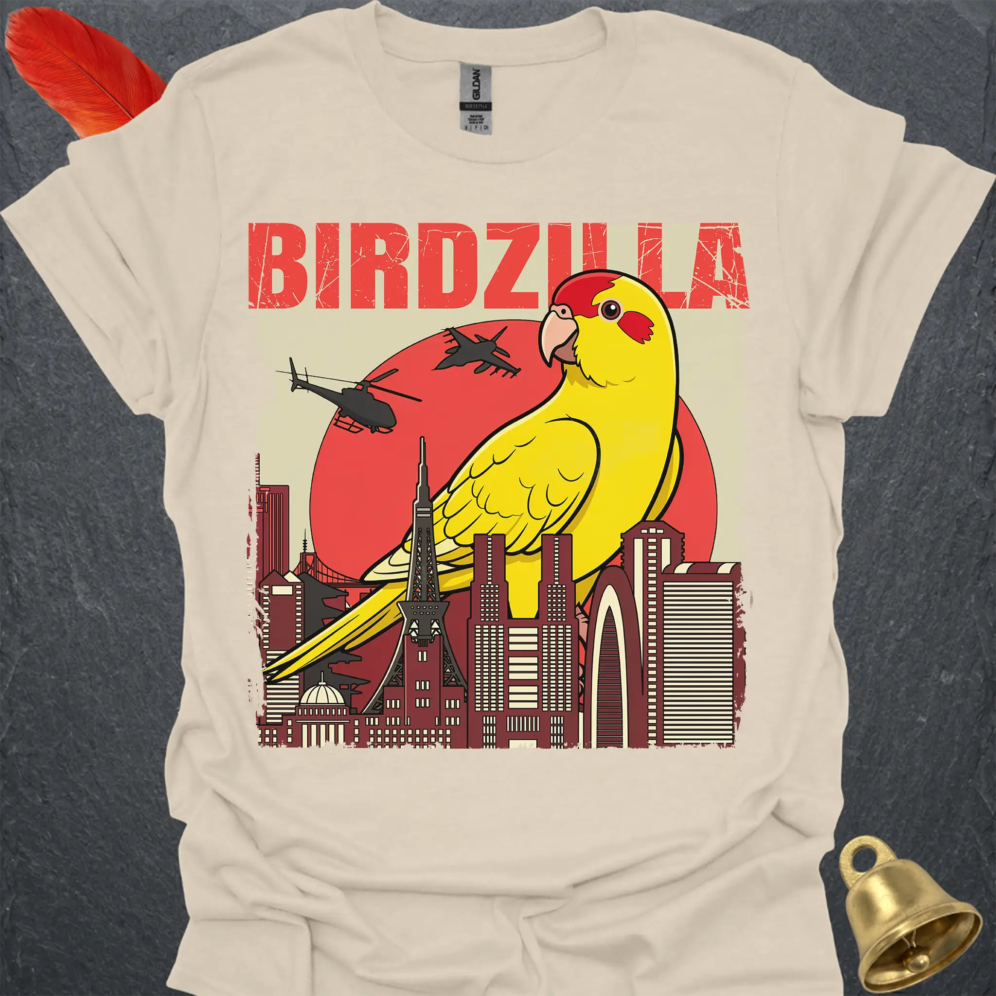 Yellow Parakeet Birdzilla T-Shirt