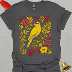 Yellow Parakeet Boho Flower T-Shirt
