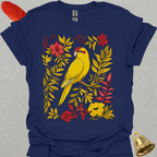 Yellow Parakeet Boho Flower T-Shirt