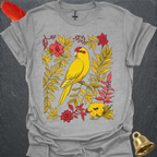 Yellow Parakeet Boho Flower T-Shirt
