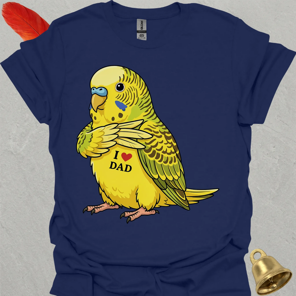 Yellow Parakeet I Love Dad T-Shirt