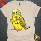 Yellow Parakeet I Love Mom T-Shirt