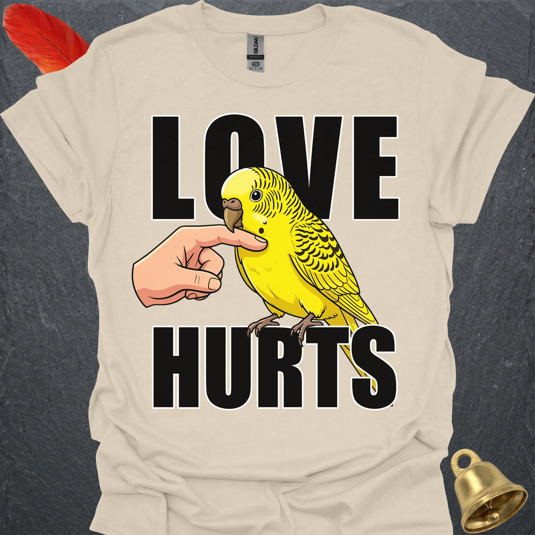 Yellow Parakeet Love Hurts T-Shirt