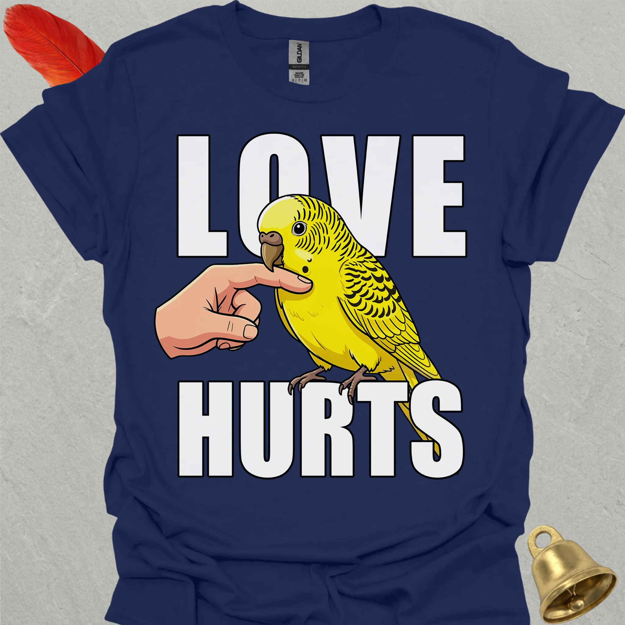 Yellow Parakeet Love Hurts T-Shirt