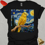 Yellow Parakeet Starry Night T-Shirt