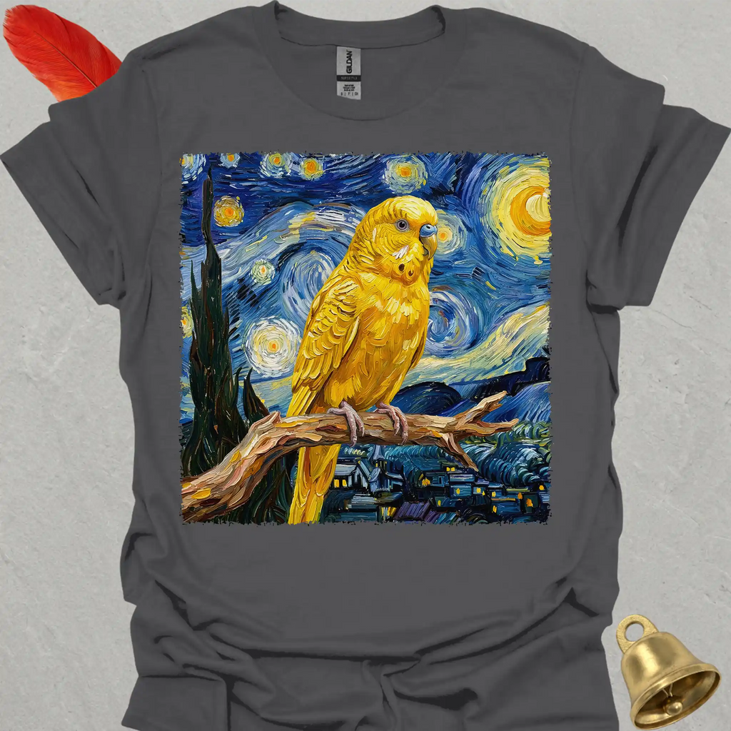 Yellow Parakeet Starry Night T-Shirt