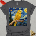 Yellow Parakeet Starry Night T-Shirt