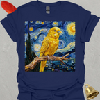 Yellow Parakeet Starry Night T-Shirt