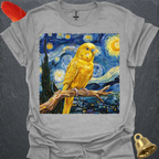 Yellow Parakeet Starry Night T-Shirt