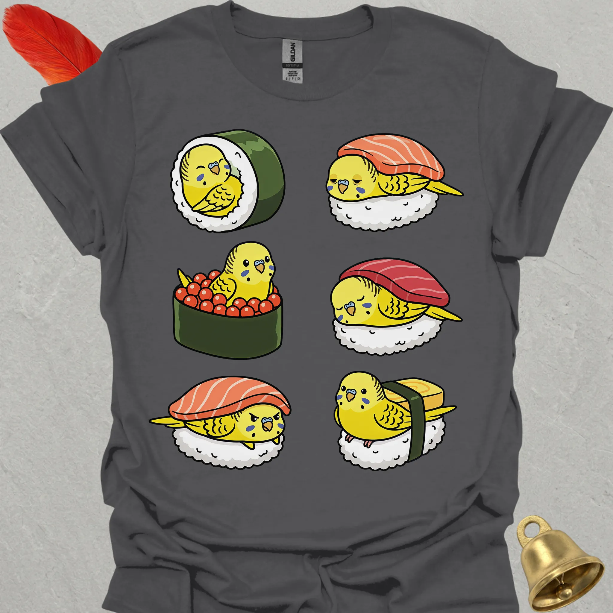 Yellow Parakeet Sushi T-Shirt