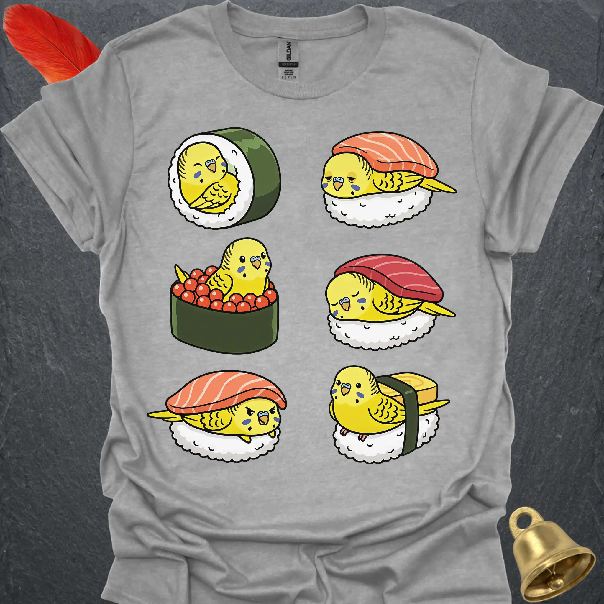 Yellow Parakeet Sushi T-Shirt