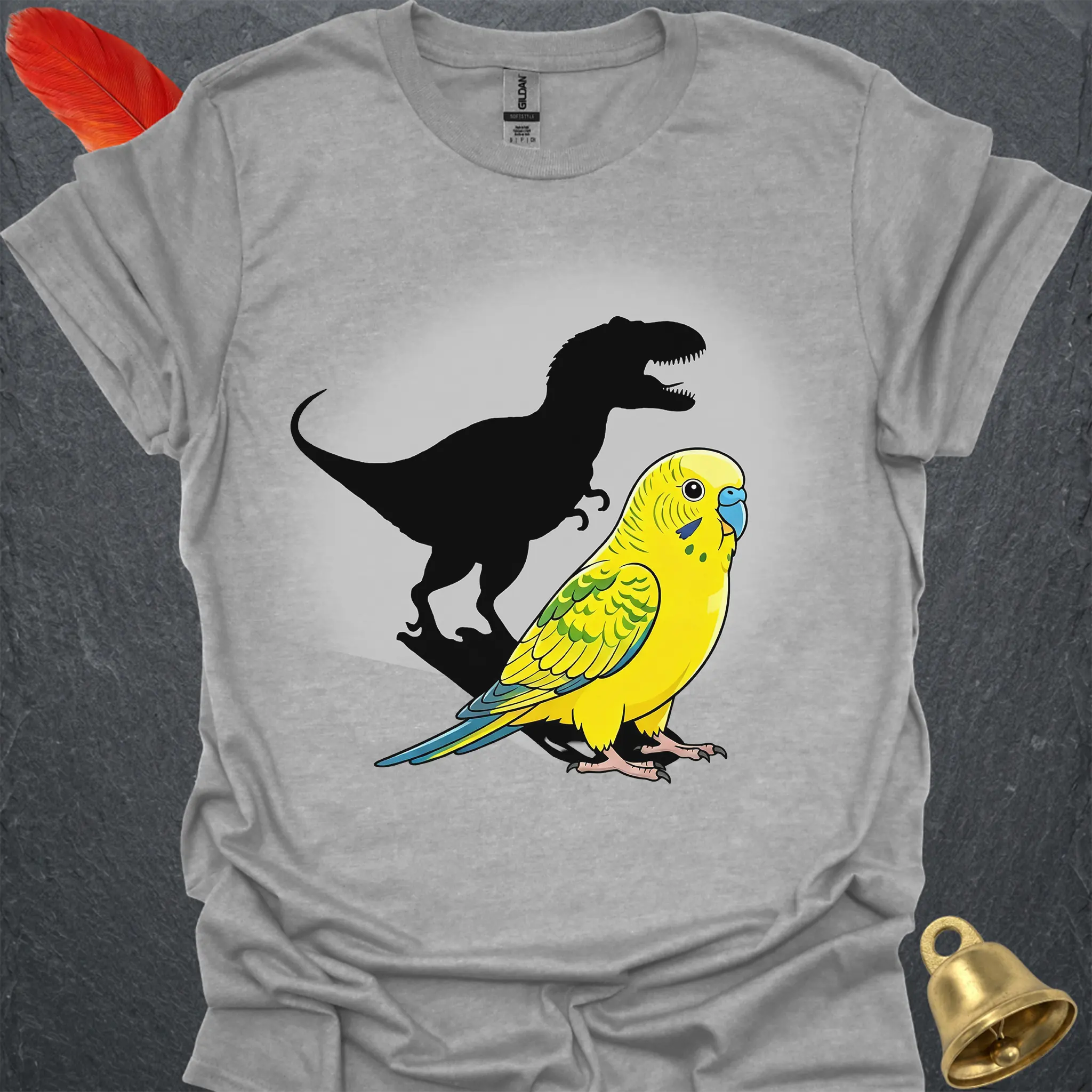 Yellow Parakeet T-Rex T-Shirt