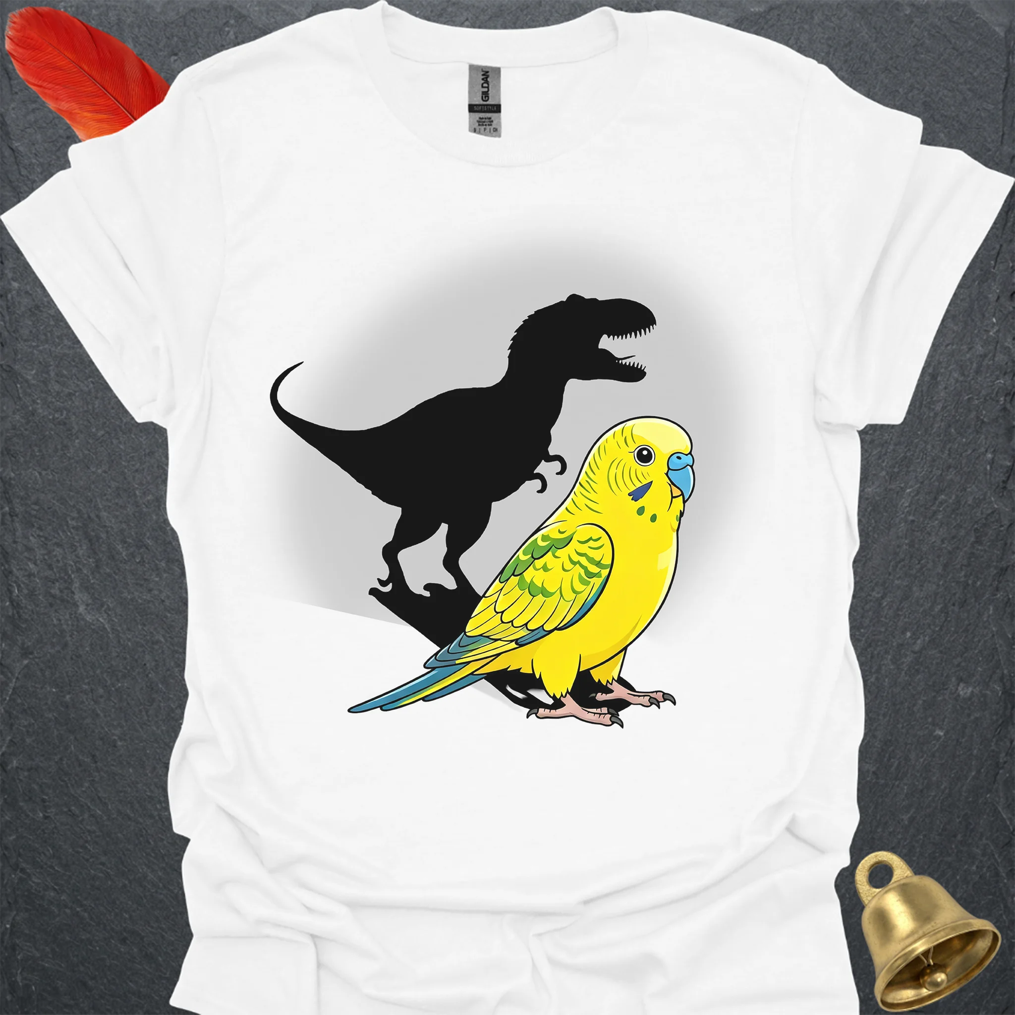 Yellow Parakeet T-Rex T-Shirt